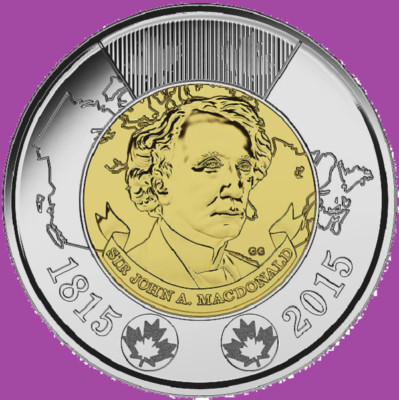 2015 Canada Sir John Macdonald Toonie Two Dollar $2 Coin Mint