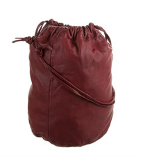 Bottega Veneta Large Drawstring Bucket Bag/Pouch Red Leather BV Logo Lining