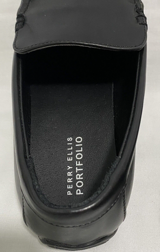 Perry Ellis Portfolio Dress Shoes Boys Size 5 Black Slip-On - Picture 9 of 11