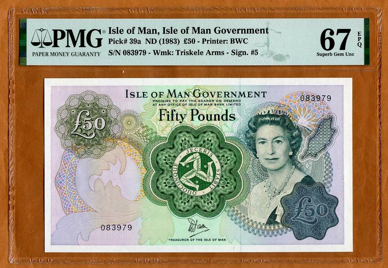 10 Фунтов остров Мэн. Isle of man government деньги. 50 Pounds Banknote. 1 Паунд 1983.