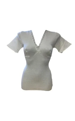 Maglia Donna Madiva Sorrento Mezza Manica Formaseno con Pizzo in Lana