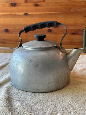 Wards Best Quality Aluminum Tea Pot Kettle 9'' x 11'' Vintage Original