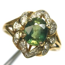 Gemstone 6 x 8 mm. Green Sapphire Zircon Jewelry Ring 925 Silver Size 5.75