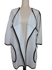 Nwt Look Womens Short Sleeves Overcoat Black White Size Xxl A206