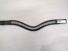 Designer 3 Row Sky/White Crystal Horse Leather Browband For Bridle.