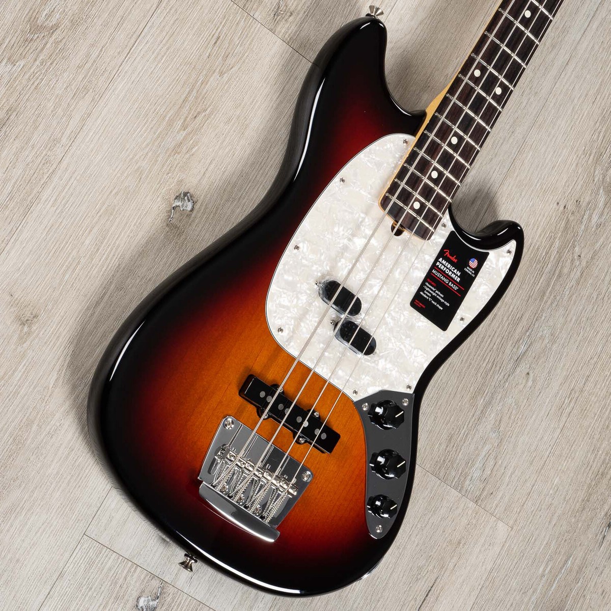 ベース Fender American Performer Mustang Bass Fender American Performer Mustang Bass - Arctic White with