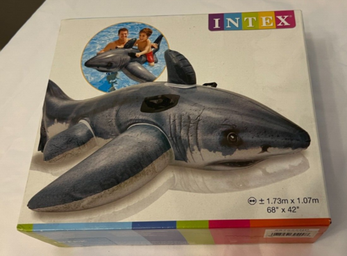 NEW Intex Kids Inflatable 68" Great White Shark Swimming Pool Ride-On Float Raft