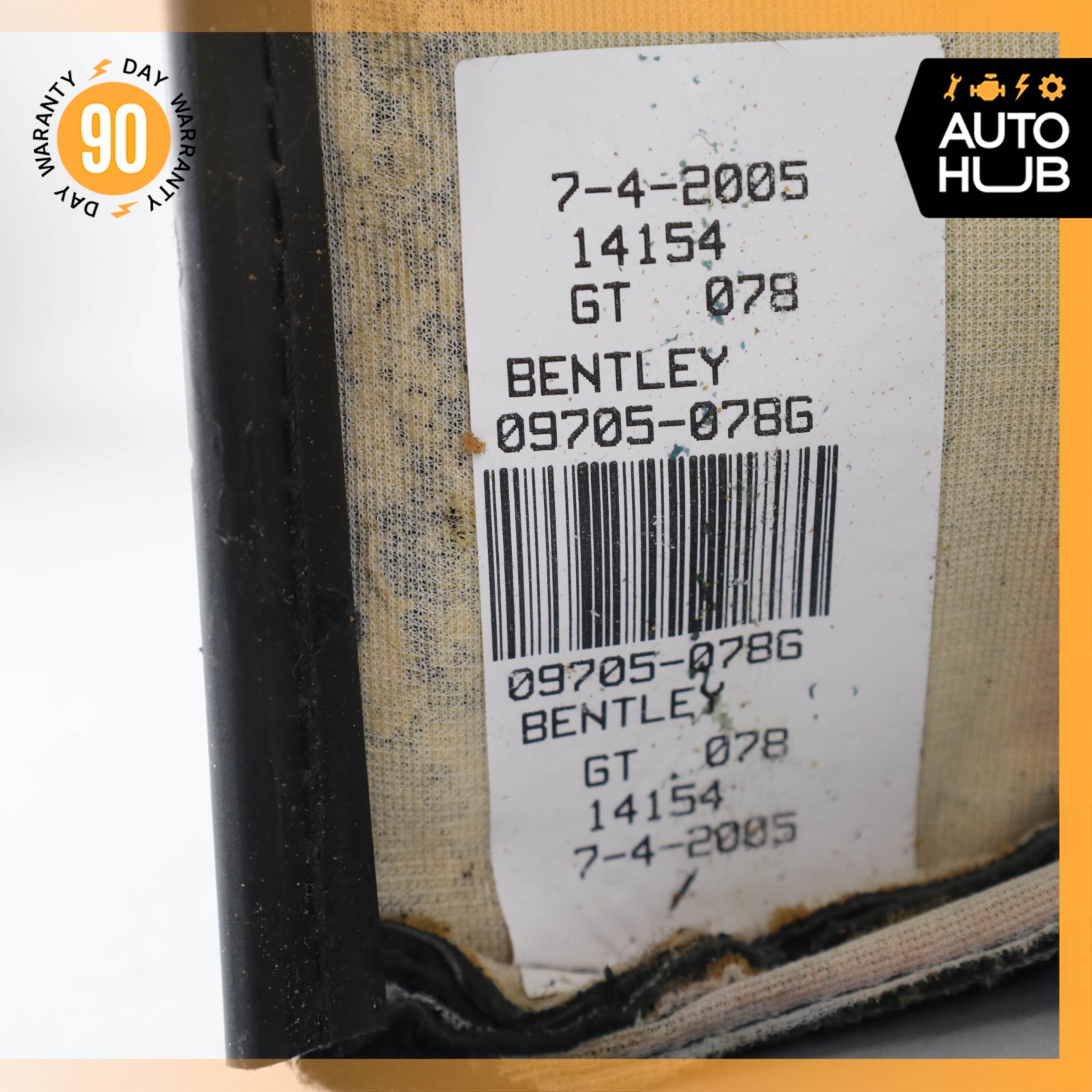 03-10 Bentley Continental GT Front Left Side Top Upper Seat Cushion OEM