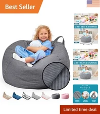 Durable Extra Large Stuffed Animal Bean Bag Chair Cover - Family-Friendly & Fun!