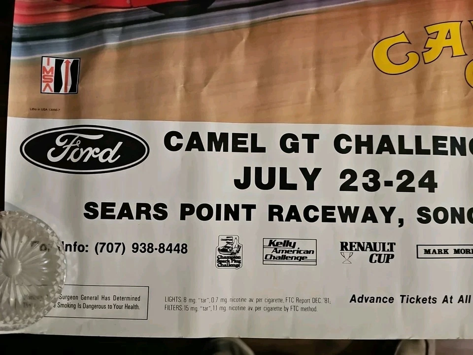 Camel GT Challenge Poster Sears Point Raceway 1983 Ford IMSA Rolled - Image 3 of 4