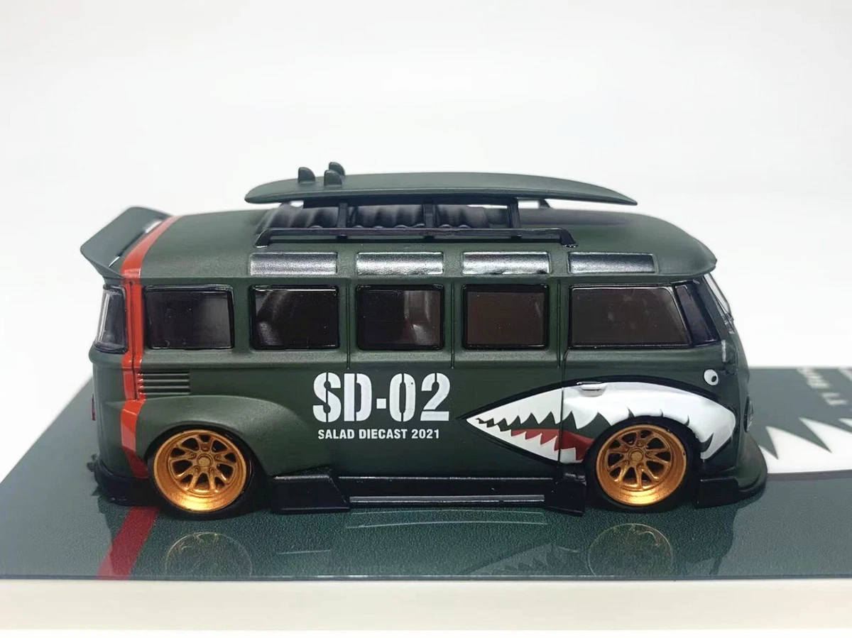 Flame 1/64 Scale Volkswagen VW T1 Type1 Bus RWB Model Car