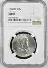 1960-D  FRANKLIN US Half Dollar,   MS64 by NGC,   a SUPERB looking coin!!!!