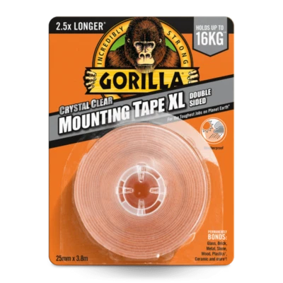 Gorilla Mounting Tape XL Double Sided Crystal Clear Weatherproof Tape