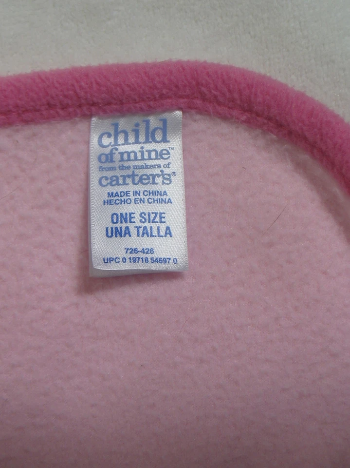 Manta de bebé Child of Mine Carters rosa polar con flores bordadas usada en excelente estado Foto 3 de 3