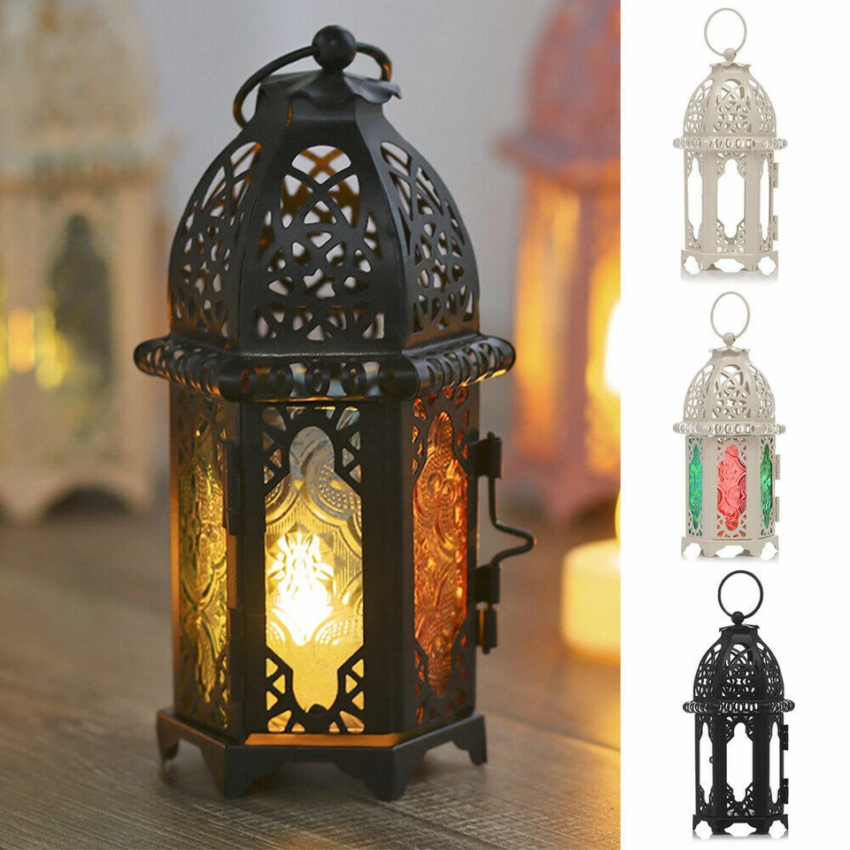 Moroccan Lantern Tea Light Lamp Iron Candle Holder Hanging Garden Wedding Decor - Image 4 of 4