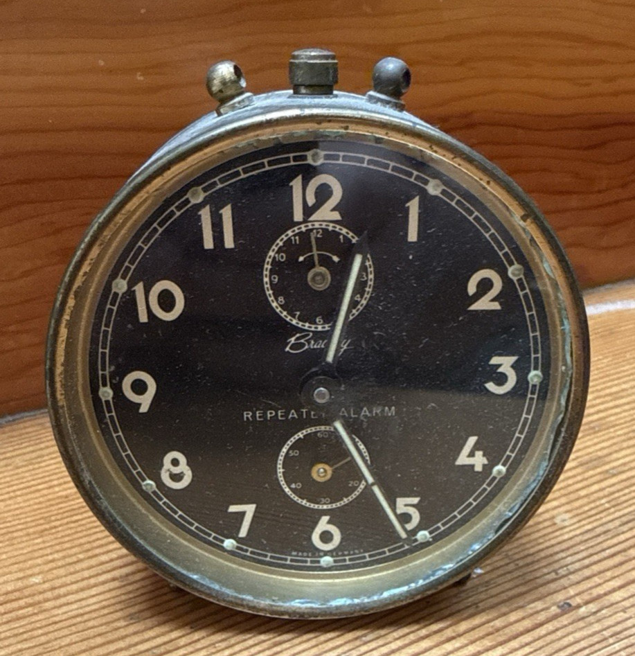 Vintage and rare German Bradley Repeat Alarm Large Clock - It WORKS!
