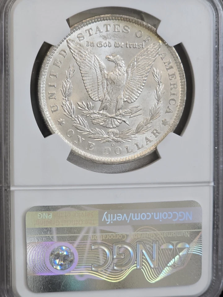 1883-O $1 Morgan Silver Dollar NGC MS63 Monster Rainbow Textile Toned Coin VIDEO - Image 3 of 4