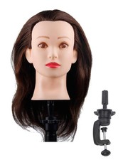 Mannequin Head with 100 Human Hair Hairdresser Training Head Manikin Cosmeto...