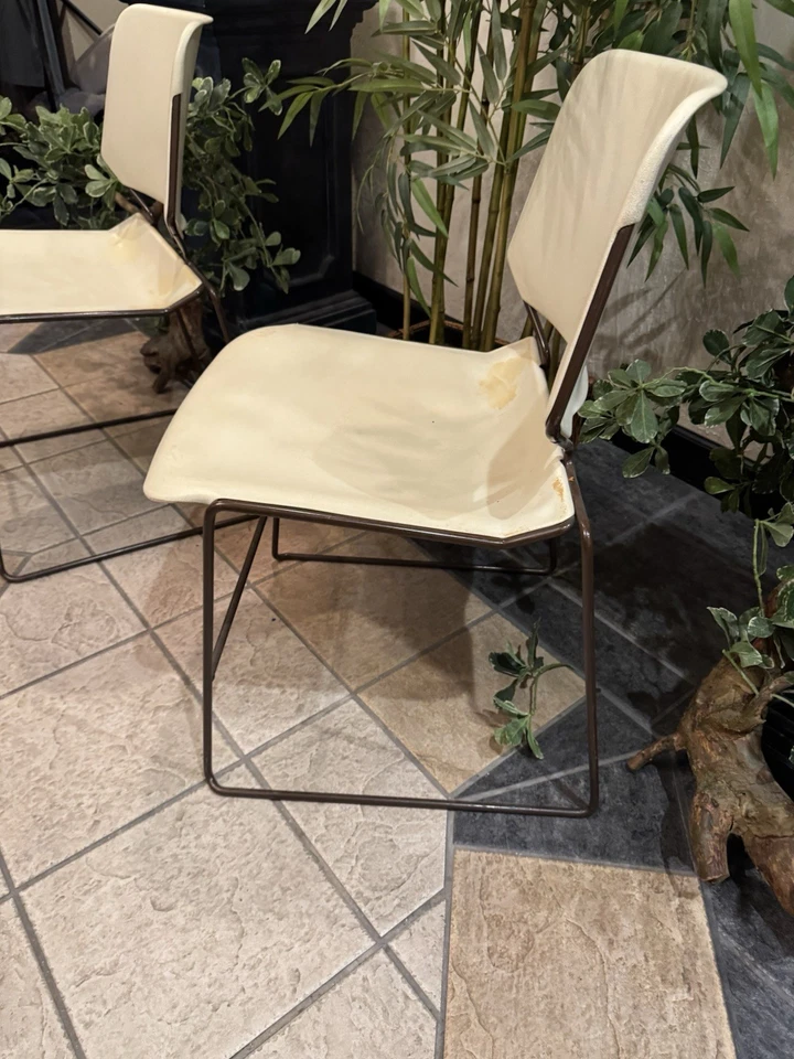 2 Vtg Krueger Chair - MCM  Black Steel Frame : price for pair  - Image 4 of 4