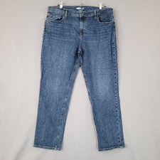 Old Navy Women's Boyfriend Jeans Blue Wash Size 14 Mid-Rise Stretch