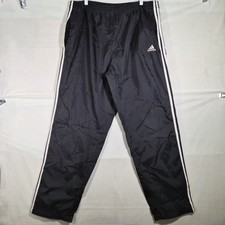 Vintage Adidas Tearaway Snap Track Pants Men’s XL Black White Y2K