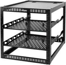 12U Open Frame Network Rack for IT AV Gear, AV Rack Floor Standing or Wall Mou
