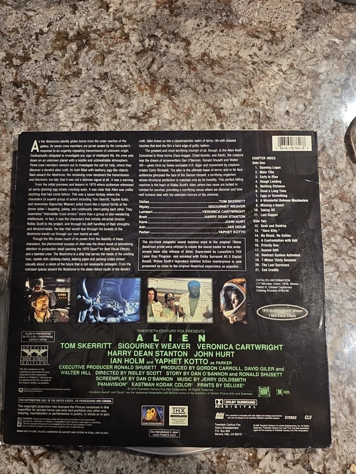 Alien Widescreen Ridley Scott  Laserdisc - Image 2 of 4