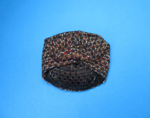 ** Vintage BARBIE Doll - SATURDAY MATINEE  #1615 - Brown & Gold Tweed Turban Hat