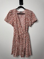 Madewell Packed Picnic Mini Wrap Dress in Falling Daisies Russet Floral Size XL