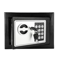 Mini Wall-in Style Electronic Code Metal Steel Box Safe Case Black safety box