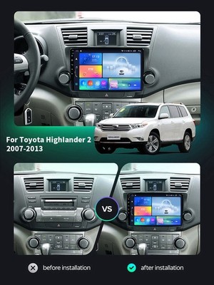 For Toyota Highlander 2007-2013 CarPlay/Android Auto GPS Multimedia Video screen