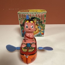 Vintage Tin Toy Yamaman Sioux Canoe Vehicle with Box for Age 17 Years