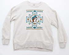 Buc-ee  s Aztec Fleece Sweatshirt Womens Large Cream Heather Soft Cozy
