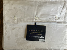 NEW Organic Cotton Ralph Lauren Queen Duvet Cover Bethany Silver Floral Jacquard