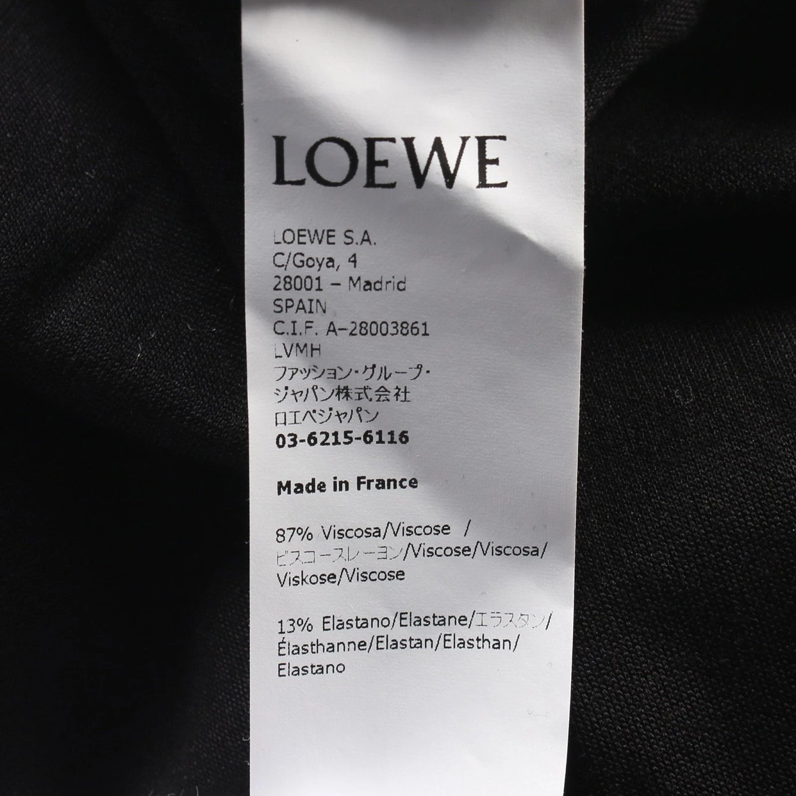 【Abito】LOEWE Vestito Asimmetrico Rayon Nero Buon Prodotto Usat Mod Dalppone