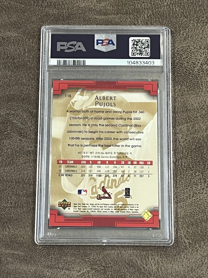 2003 Upper Deck UD Sweet Spot Albert Pujols #116 PSA 8 NM-MT Future HOF’er!! - Image 2 of 2