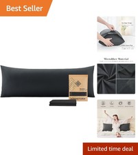 Machine Washable Microfiber Body Pillow Cover - 20x54 Black for Ultimate Comfort