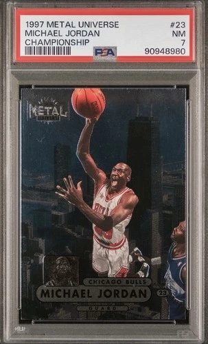 1997 FLEER Metal Universe Michael Jordan CHAMPIONSHIP #23 PSA 7 SKYBOX BULLS 🔥