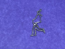 Sterling Silver 925 Ice Skater Figure Skate Boy Silhouette Sport Charm Pendant