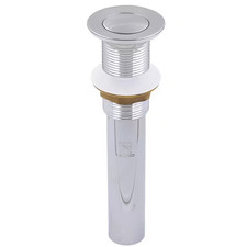 Single Solid Brass Bathroom Vessel Sink Clicker Pop-Up Drain Less Overflow in Ch