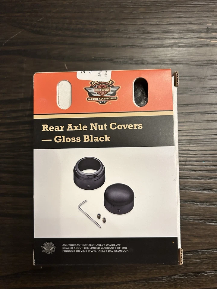 Cubiertas de tuerca de eje trasero Harley Davidson - negro brillante parte # 43000109 Foto 4 de 4
