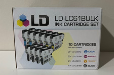 PRINTER INK CARTRIDGE SET - BROTHER printers: LD-LC61 BLACK CYAN YELLOW MAGENTA
