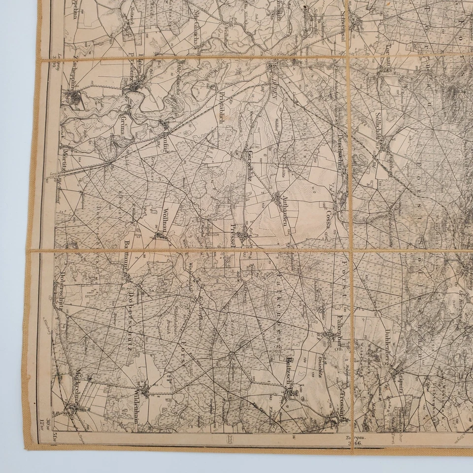 Antigo 1920 Mapa Halle Saale KDR 1:100.000 Livro topográfico de linho da Alemanha - Imagem 3 de 4