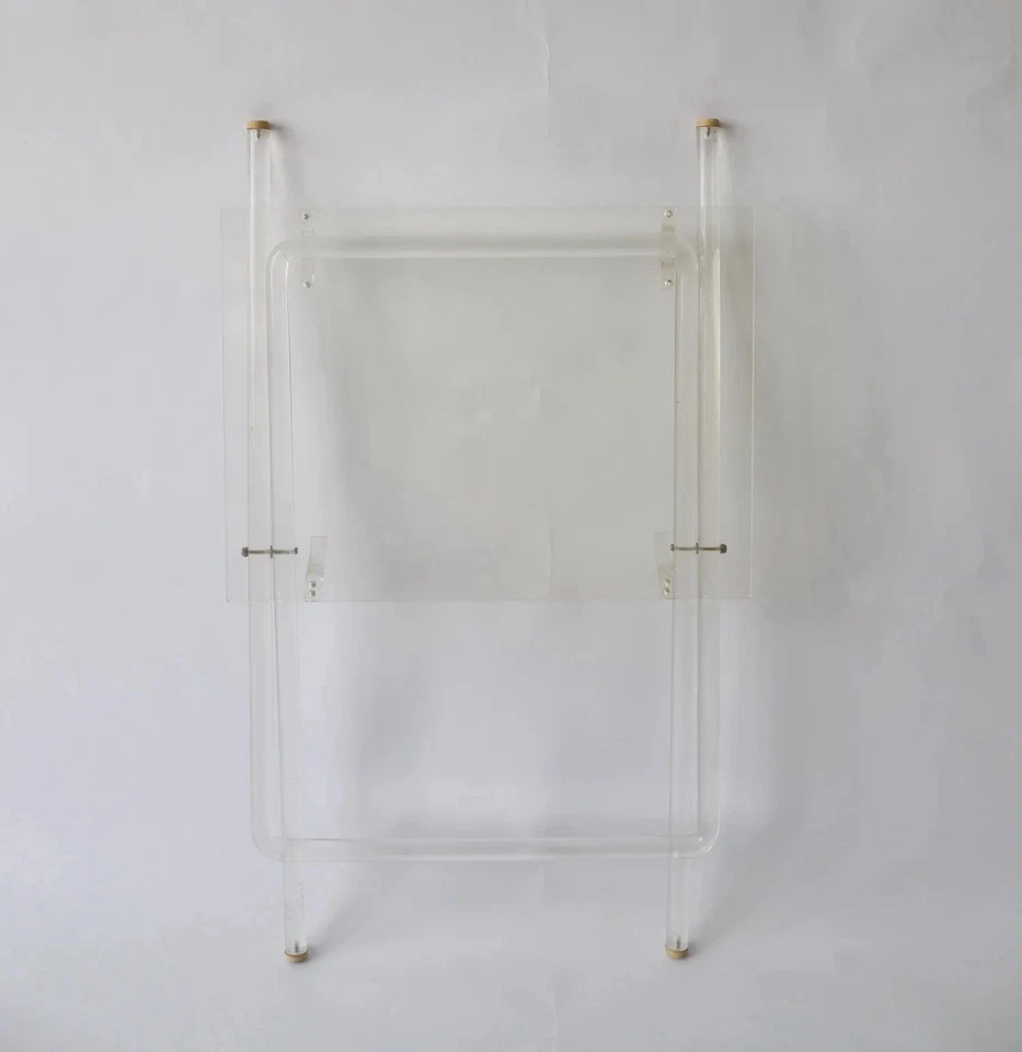 VINTAGE LUCITE FOLDING SIDE TABLE (2)/ TV trays. - Image 3 of 4