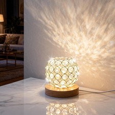 Crystal Mood Table Lamp, Decorative Sphere, Voice Control, 3 Lighting Modes