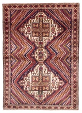 Vintage 4'8" x 6'6" Geometric Hand-Knotted Carpet Traditional Wool Area Rug