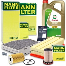 MANN-FILTER INSPEKTIONSPAKET+5L CASTROL 5W-30...