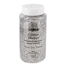 BAZIC Glitter Shaker 1 LB Silver Metallic, Sparkling Powder in Large Jar, 1-Pack