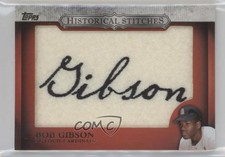 2012 Topps Manufactured Historical Stitches Bob Gibson #HS-BG HOF 2d8