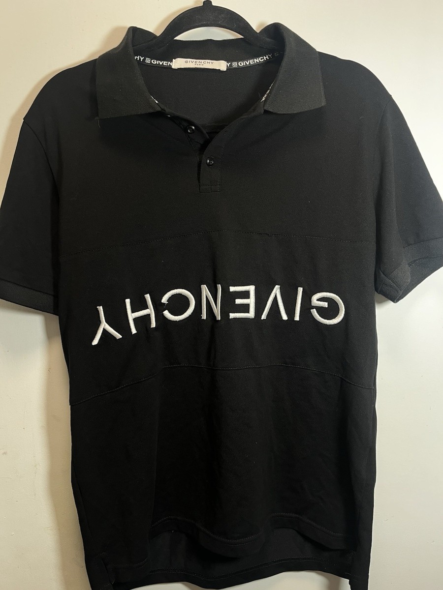 Givenchy Black Upside-down Lettering Mens Polo T-shirt Size: XL | eBay